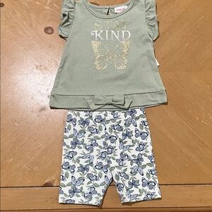 Little Lass Sage Top with Gold Accents